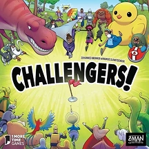 gra planszowa Challengers z kolorowymi postaciami i atmosferą rywalizacji