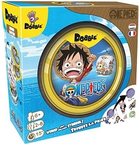 gra karciana Dobble One Piece w okrągłym pudełku z ilustracjami anime